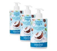Tulipán Negro Loción Corporal Karité Y Coco, hidratación profunda 400 ml, piel radiante y efecto glow (Paquete de 3)