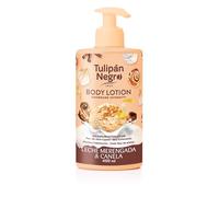 Tulipán Negro - Loción Corporal Leche Merengada y Canela con Dosificador, Hidratación Intensa para Todo Tipo de Pieles, Crema Corporal con Fragancia Dulce y Especiada, 400 ml