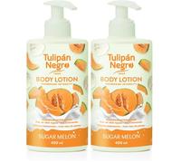 Tulipán Negro - Loción Corporal Sugar Melon con Dosificador, Hidratación Intensa para Todo Tipo de Pieles, Crema Corporal con Fragancia Dulce a Melón, 400 ml (Paquete de 2)