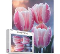 Tulipán Puzzle 1000 Piezas Adultos, Puzzle Escena de Nieve Patrón Diseño, Jigsaw Adultos, 5D DIY Artesanía Familia Actividades con Embalaje de Caja de Regalo, Home Room Wall Decor, 75x50cm, Model936