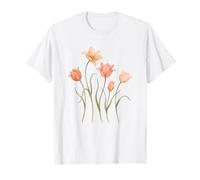 Tulipanes Acuarela Flores Primavera Botánica Jardín Floral Natur Camiseta