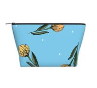 Tulipanes Amarillos Dibujados a Mano, Bolsa de artículos de tocador Bolsa de Maquillaje Bolsa de cosméticos Bolsa de artículos de tocador de Viaje portátil