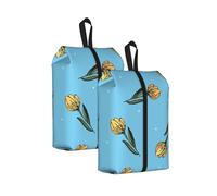 Tulipanes Amarillos Dibujados a Mano， Bolsas de Viaje para Zapatos (Paquete de 2), Bolsas Impermeables para Guardar Zapatos, Organizador de Zapatos para Viajes y hogar.