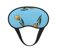 Tulipanes amarillos dibujados a mano, Cubiertas oculares completas, antifaces para dormir que bloquean la luz, orejeras opacas para dormir
