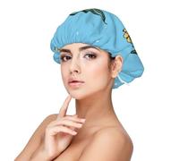 Tulipanes amarillos dibujados a mano,Gorro de dormir de satén para adultos - Gorro de dormir elástico para mujer, cubrecabello nocturno