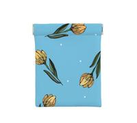 Tulipanes Amarillos Dibujados a Mano, Squeeze Top Wallet Bolsa de Almacenamiento para Mujer Monedero pequeño Bolsa de Cambio