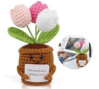 Tulipanes Sorgenfresser Glücklichmacher Danke für die Schöne Zeit Einbürgerung Geschenk Plüschtier Abschiesgeschenk Kind Umzug Wenn aus Kollegen Freunde werden Mutti Geschenk Gehäkelte Glücksbringer