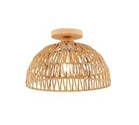 Tulipas Para Lamparas Mimbre Natural Handmade Wicker Lampshade for Restaurant Bedroom Living Room Retro Wabi-sabi(30CM)