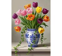 Tulips 1000 Piece Jigsaw Puzzles for Adults, Colourful, Challenging & Brainteasing Adult Puzzles 1000 Pieces Ceramics, Fun jigsaws for The Whole Family 30x20 Inch