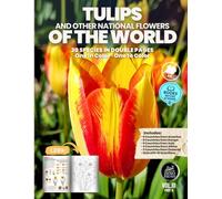 Tulips and Other National Flowers of the World: 30 National Flowers in Double Pages - One in Color, One to Color