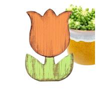 Tulips Decorations - Wooden Tulips Flowers Artificial Flowers | Rustic Floral Home Decor Table Centerpieces Tiered Tray for Shelf Windowsill Tabletop Display