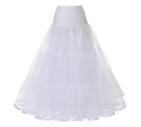Tulle Falda Enagua Tutú de Tul para Mujer, Larga Ballet Cancan Enaguas Faldas Vintage Cancan, Long Wedding Petticoat Vestido cóctel Falda Underskirt de Boda Vestidos Faldas de línea A(Blanco,44)