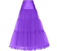 Tulle Falda Enagua Tutú de Tul para Mujer, Larga Ballet Cancan Enaguas Faldas Vintage Cancan, Long Wedding Petticoat Vestido cóctel Falda Underskirt de Boda Vestidos Faldas de línea A(UVA,50)