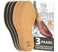 TULMERO 3 pares de plantillas de cuero para hombres y mujeres - Plantillas de cuero antisudor para pies talla 45