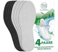 TULMERO Plantillas antisudor de carbón activo que absorben el mal olor, 4 pares, talla 42