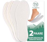 TULMERO Plantillas descalzas de algodón de rizo contra el olor de los pies, plantillas suaves para zapatos descalzos, 2 pares, talla 42