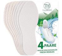 TULMERO - Plantillas descalzas para unos pies frescos, 4 pares de plantillas contra el sudor, plantillas perforadas contra el olor de los pies, talla 38