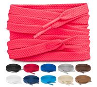 TULMERO SULPO 2 pares de cordones planos 8 mm para zapatos, Lila Rosa., 45 cm - 2 Paare