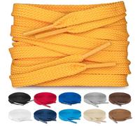 TULMERO SULPO 2 pares de cordones planos 8 mm para zapatos, naranja claro., 150 cm - 2 Paare