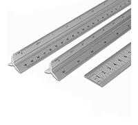 Tuloka Regla de escala, escala triangular de aluminio Regla arquitectónica 2 piezas 1:20 1:25 1:50 1:75 1:100 1:150 y 1:100 1:200 1:250 1:300 1:400 1:50 0