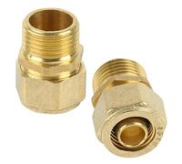 Tulov 2 piezas de unión de rosca, 20 mm x 3/4 AG de compresión de anillo de compresión, conector de compresión de latón, unión de unión para tubo compuesto multicapa DVGW y tubo compuesto de aluminio