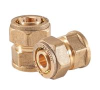 Tulov 2 unidades de unión de rosca, 20 mm x 1/2 pulgadas, rosca de compresión recta, conector de latón para tubo compuesto de aluminio y tubo compuesto multicapa DVGW