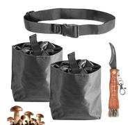 Tulov 4 bolsas de caza de setas, cuchillo de seta, cuchillo de setas con cepillo y regla, bolsa de recolección de hongos de gran volumen, cuchillo de esponja con cepillo y bolsa, regalo para