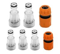 Tulov 5 filtros de agua para manguera de jardín, juego de prefiltro de agua de 3/4 pulgadas, filtro de manguera de agua con 2 adaptadores rápidos para limpiadores de alta presión, bombas de jardín,