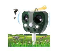 Tulov Ultrasonic Animal Repeller, Waterproof Solar Powered Animal Repeller for Garden, Farm, Yard, 5 Modes, Motion Sensor And Powerful Flashing Led Li