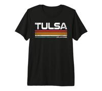 Tulsa Oklahoma Retro Rayas Vintage City Design Camiseta Premium