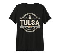 Tulsa Oklahoma USA City Travel Diseño Urbano Camiseta Premium