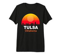 Tulsa Oklahoma Vintage Sunset Retro City State USA Camiseta Premium