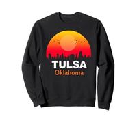 Tulsa Oklahoma Vintage Sunset Retro City State USA Sudadera
