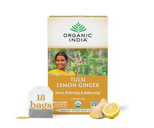 Tulsi albahaca santa t_, lim_n jengibre, Cafe_na - Organic India
