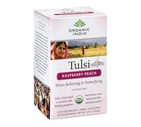 Tulsi Tea Organic Rspbry Peach 18 Ct (6 Per Box) by Organic India ( Multi-Pack)