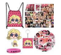 Tulufanskrr Blackpink Rosé - Regalo para fans de Rosie, regalo para intermitente, Kpop Blackpink Rose Merchandise Rosé APT Mochila Llavero (Rosa Grande Estilo Cabeza Mochila Set