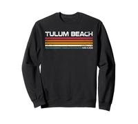 Tulum Beach México Retro Rayas Vintage Viaje Diseño Sudadera