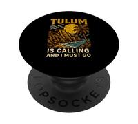 Tulum Is Calling I Must Go Vintage Women's Beach Life PopSockets PopGrip Adhesivo