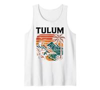 Tulum México Retro Beach Travel Influencer Modelo Maya Camiseta sin Mangas