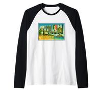 Tulum México Vintage Travel Souvenir Poster Art Graphic Camiseta Manga Raglan