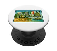 Tulum México Vintage Travel Souvenir Poster Art Graphic PopSockets PopGrip Adhesivo