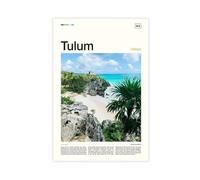 Tulum Travel Mexico - Póster de lienzo para decoración de dormitorio, oficina, habitación, regalo, 40 x 60 cm