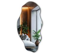 Tulup Espejo 40x80 cm Montado en Pared Irregular Decorativo Mancha Industrial para Dormitorio Sala Estilo Boho Loft Alargado