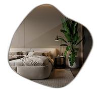 Tulup Espejo Forma Irregular 67,6x67 cm para Baño Dormitorio Entrada Sala Pasillo Decoración del Hogar Sin Marco Ondulado Estilo Industrial para Colgar Asimétrico Orgánico Minimalista Diseño