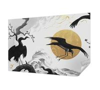 Tulup Papel Pintado Autocolante 104x70 cm Moderna Decoración de Pared para Dormitorio, Sala de Estar e Recibidor Autoadhesivo Fotográfico Resistente a las Manchas - Grullas negras