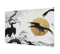 Tulup Papel Pintado Fotomural 152x104 cm Moderna Decoración de Pared para Dormitorio, Sala de Estar e Recibidor Cola Incluida Fotográfico Fácil Limpieza - Grullas negras