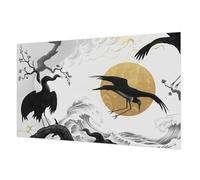 Tulup Papel Pintado Fotomural 416x254 cm Moderna Decoración de Pared para Dormitorio, Sala de Estar e Recibidor Cola Incluida Fotográfico Fácil Limpieza - Grullas negras