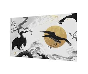 Tulup Papel Pintado Fotomural 416x254 cm Moderna Decoración de Pared para Dormitorio, Sala de Estar e Recibidor Cola Incluida Fotográfico Fácil Limpieza - Grullas negras