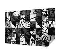 Tulup Papel Pintado Vintage 104x70 cm Resistente a las Manchas para Dormitorio, Sala de Estar e Recibidor Autoadhesivo Moderna Decoración de Pared Fotográfico - Dibujando el caos