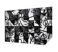 Tulup Papel Pintado Vintage 312x219 cm Resistente a las Manchas para Dormitorio, Sala de Estar e Recibidor Autoadhesivo Moderna Decoración de Pared Fotográfico - Dibujando el caos